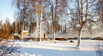 Fire scene at Caswell Lakes area