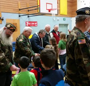 Talkeetna Elementary students thank veterans for their service at a special assembly.  Photo: AJ Sullivan