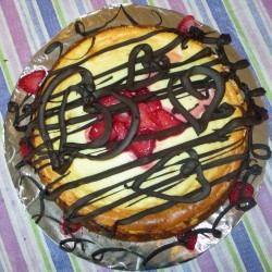 Cheesecake w Chocolate Swirl and Strawberries Sue Deyoe