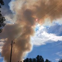 Smoke from the Montana Creek Fire near Mile 95 of the Parks Highway, June 29, 2024