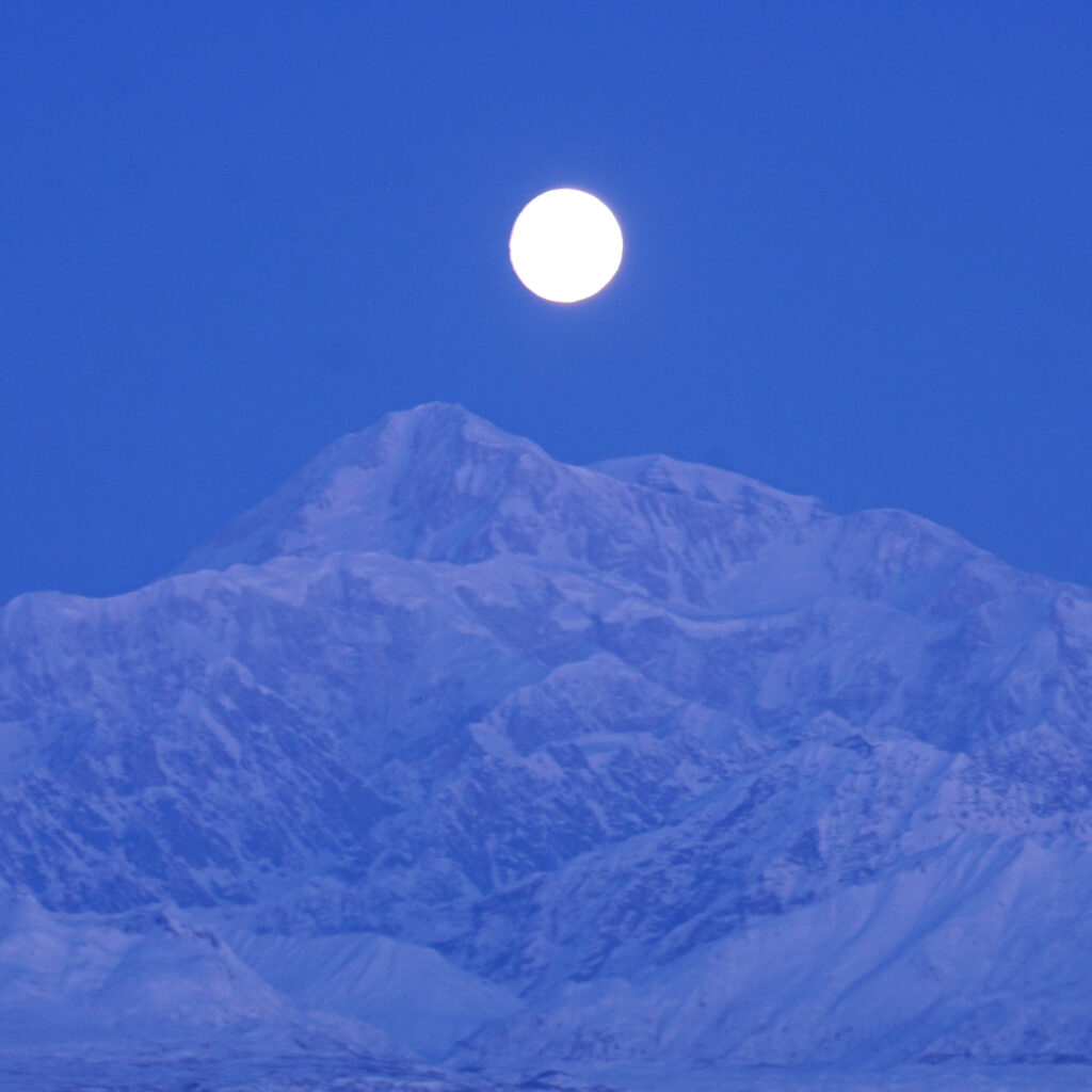 Brian Okonek took this picture of the Moon over Denali on Jan 23, 2024, 9:17 AM. (Kathleen has edited the photo for posting on KTNA) Brian's perch is a bit north and east and at a higher elevation compared to Kathleen's place, so the timing and moon elevation is a bit different. The expectation for Dec 15th Moon over Denali, the moon's elevation will actually be a bit higher around 11 AM. And many of these photo ops during 2025 will have La Luna even higher!
